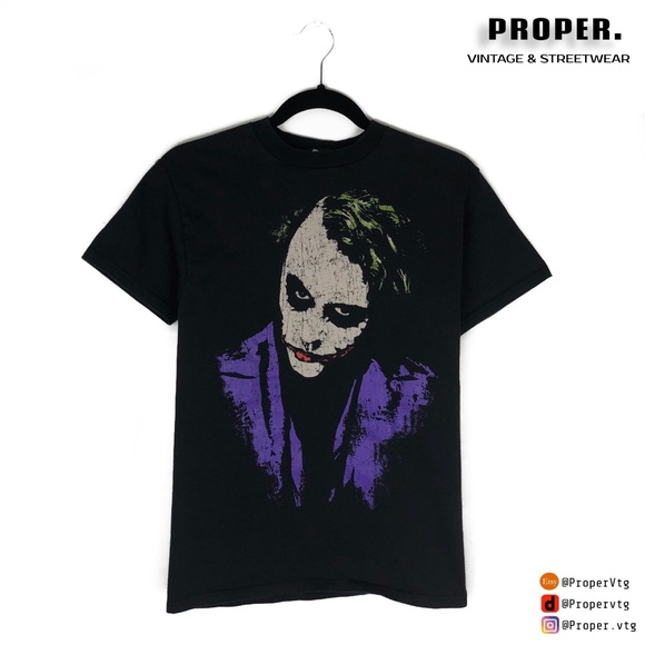 The joker t shirt heath ledger dark knight Batman - Picture 1 of 4